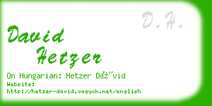 david hetzer business card